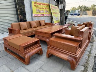 Sofa đối chân đùi gà gỗ hương đá ( SFD3 ) (a Thủy - Phú Thọ)