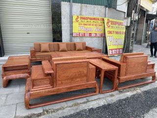 Sofa đối chân đùi gà gỗ hương đá ( SFD3 ) (a Thủy - Phú Thọ)