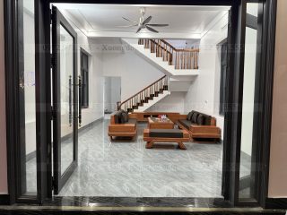 Sofa đối chân thuyền 2 văng dài gỗ hương đá ( SFD2 ) (a Tân - Bắc Giang)