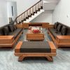Sofa đối chân thuyền 2 văng dài gỗ hương đá ( SFD2 ) (a Tân - Bắc Giang)