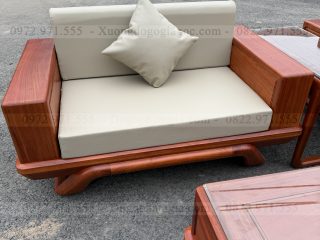 Sofa đối chân thuyền gỗ gõ đỏ ( SFD2 ) (a Đức - Nghệ An)
