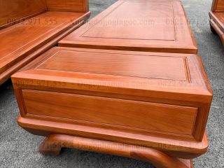 Sofa đối chân thuyền gỗ gõ đỏ ( SFD2 ) (a Đức - Nghệ An)