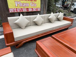 Sofa đối chân thuyền gỗ gõ đỏ ( SFD2 ) (a Đức - Nghệ An)