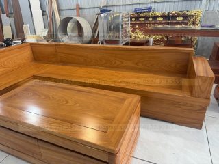 Sofa góc L gỗ gõ đỏ pachy ( SFL1 )