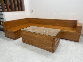 Sofa góc L gỗ gõ đỏ pachy ( SFL1 )