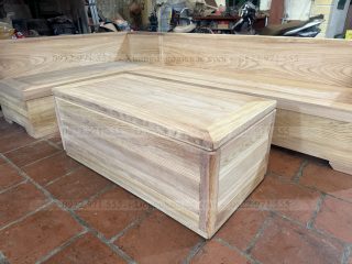 Sofa góc L gỗ gõ đỏ pachy ( SFL1 )