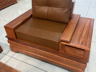 Ghế đơn sofa gỗ hương có đệm