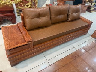 Ghế dài sofa gỗ hương có đệm