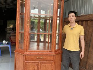 Tủ rượu kê góc 80cm