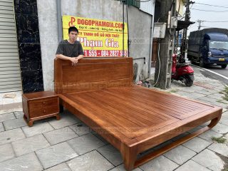 Giường hiện đại chân quỳ gỗ gõ ( GHD1 )