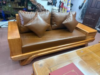 Sofa góc chân thuyền gỗ gõ đỏ ( SFG2 ) (a Thành - Tây Mỗ, Hà Nội)