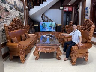 bàn ghế hoàng gia v10 nguyên khối