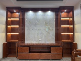 Vách trang trí gỗ hương đá (a Hải - Thái Nguyên)